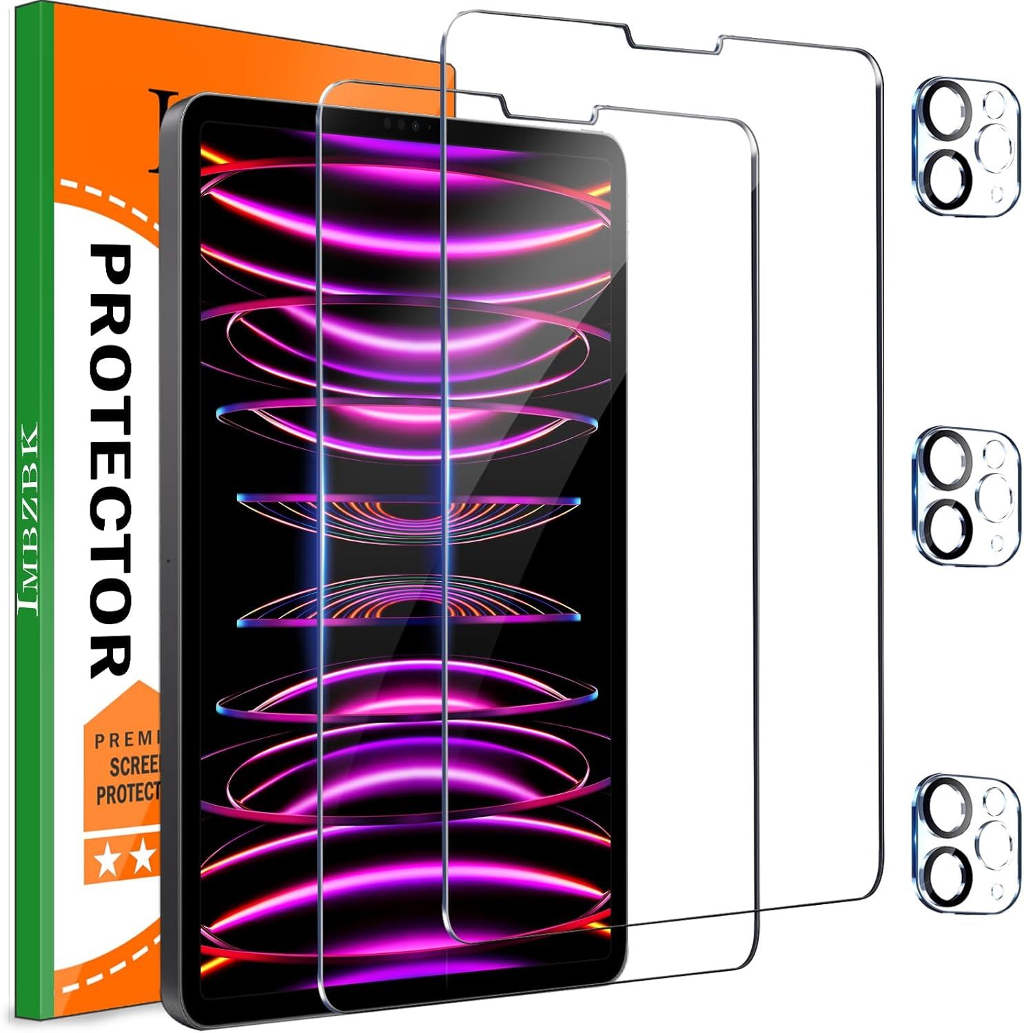 NONE Apple Gehard glas iPad Pro 12.9 2022 2021 2020 Set 3 + 3 scherm en camera, 9H HD 6/5/4 generatie tabletaccessoires