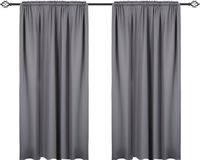 Bolt Edge Gordijnen - Grijs - Verduisterend - Fluweel - Plooiband - 135x175cm - Set van 2