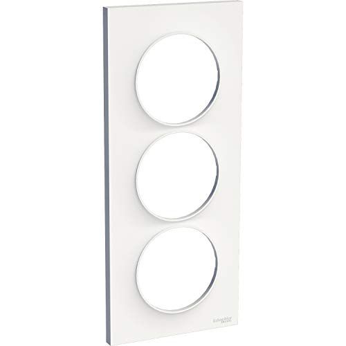 SCHNEIDER ELECTRIC Odace Styl, plaat wit, 3 verticale plaatsen, afstand 57 mm