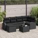 Maison Exclusive - Set van 7 tuinbanken, zwart, van polyrotan