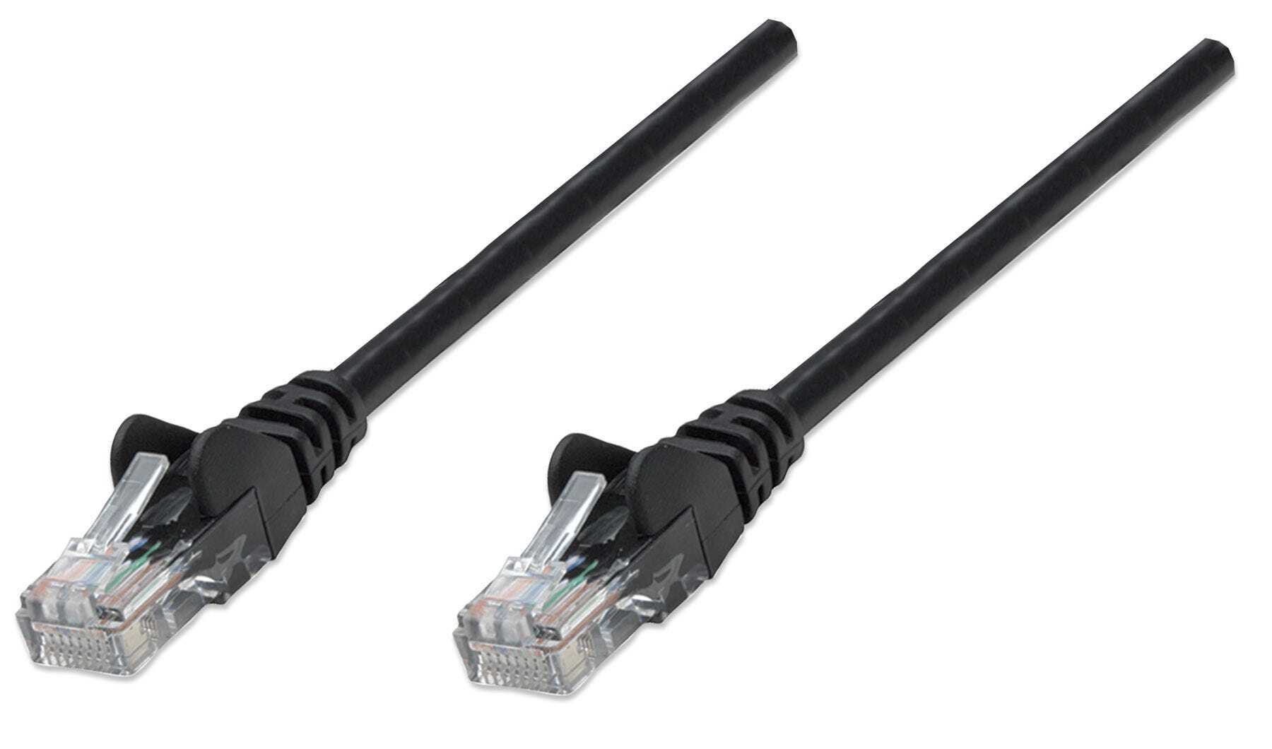 Intellinet Network Patch Cable, Cat5e, 10m, Black, CCA, U/UTP, PVC, Gold Plated Contacts, Snagless, Booted, Polybag