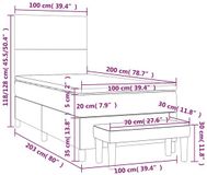 vidaXL Boxspring met matras fluweel donkergroen 100x200 cm
