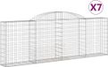vidaXL Gabions - 7 pièces - voûté - 300x30x100/120 cm - fer