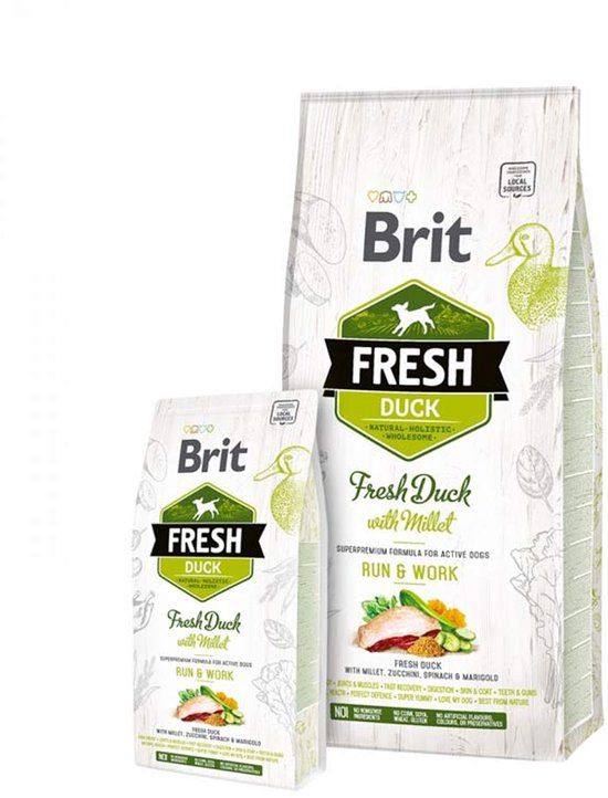 Brit Fresh Duck with Millet Active Run & Work - 2,5 kg