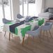 Bonamaison Tafelkleed, Anti-Mold, Sneldrogend, Waterdicht, 100% Polyester Tafellaken, Petroleum Groen, Wit, 140 x 200 Cm