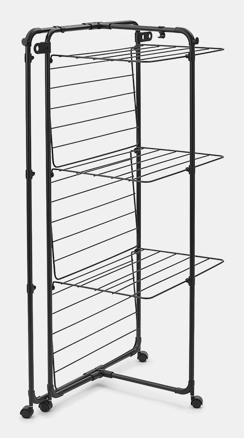 Brabantia HangOn Droogtoren - 23 m - Inklapbaar Wasrek - Matt Black