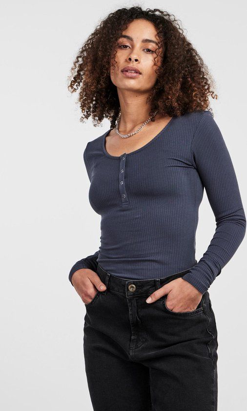 Pieces PCKITTE Longsleeve T-shirt - Ombre Blue - Women's XL