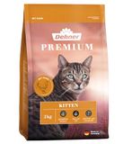 Dehner Premium kattenvoer, kitten, droogvoer zonder granen, voor jonge katten, kip, 2 kg