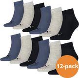 Puma Quarter Sokken Plain 12-pack Navy / Grey / Nightshadow Blue-43/46