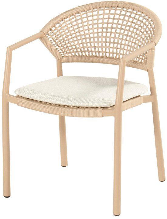 Hartman Taragona stapelbare rope dining tuinstoel - Cappuccino