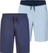 Phil & Co Heren Korte Pyjamabroek Gestreept/Effen Blauw 2-Pack - Maat L