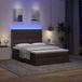 Prolenta Maison Exclusive - Ottoman bedframe met matras, donkergrijs, 140x200 cm, textiel