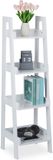 Merkloos Relaxdays ladderrek - 4 etages - 112 x 33 x 30 cm - wit