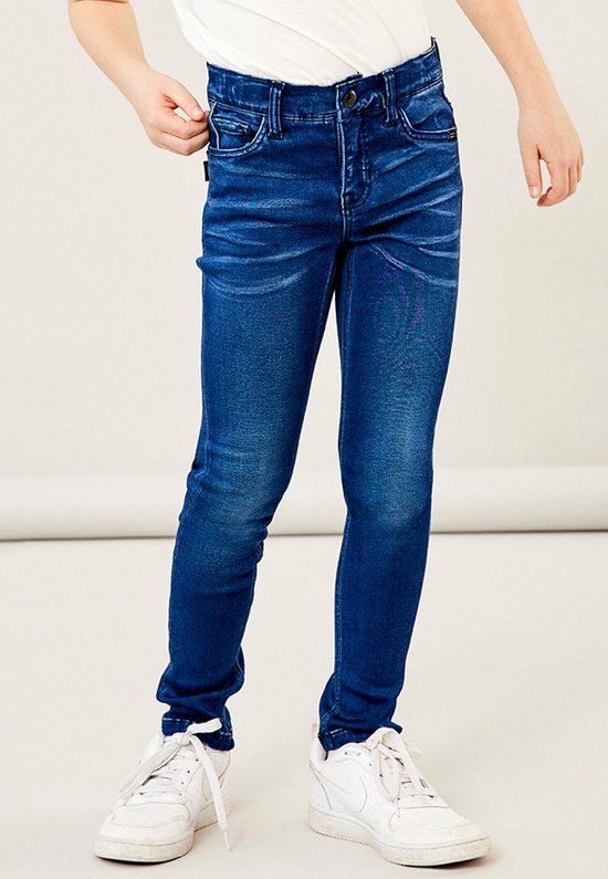 NAME IT KIDS slim fit jeans NKMSILAS dark blue denim - 176