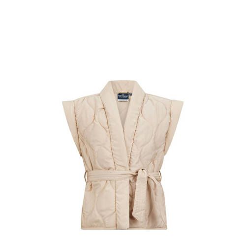 Retour Denim Bridget Vest with Belt - Beige