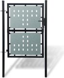 vidaXL Zwarte Enkele Deur Schuttingpoort 100x175 cm Staal Gepoedercoat