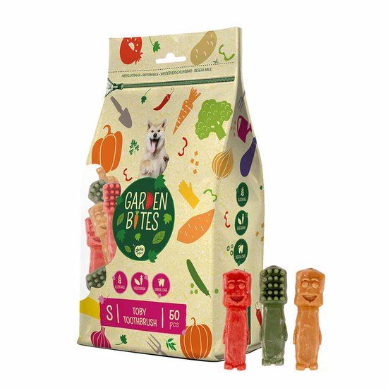 Duvo+ Garden Bites Toby Toothbrush Hondensnack Glutenvrij - S - 50 stuks