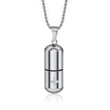 LGT JWLS LGT Jewels kettinghanger Medicijn/Pillen Koker Zilverkleurig