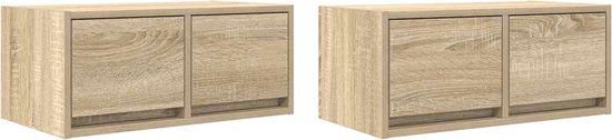 vidaXL Tv-meubelen 2 st 60x31x25,5 cm bewerkt hout sonoma eikenkleurig