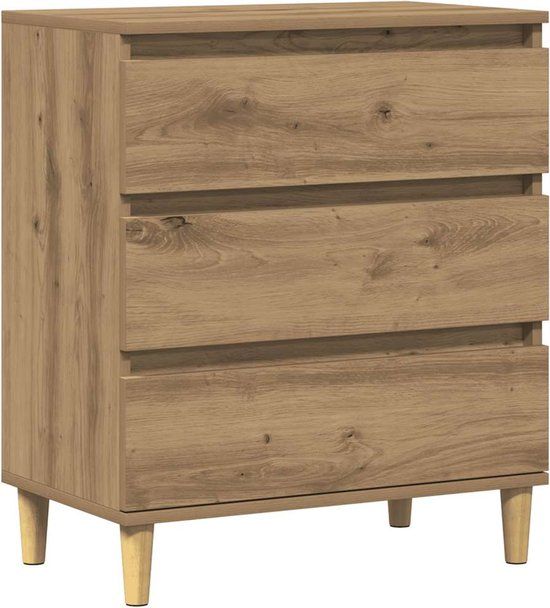 vidaXL Dressoir 60x35x70 cm bewerkt hout artisanaal eikenkleur