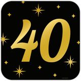 PD-Party Huldeschild decoratie Classy 40 jaar zwart-goud 50 cm