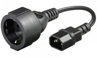 Manhattan Stroomkabeladapter C14 naar Schuko Kort Zwart 0.23m 2500W