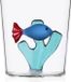Ichendorf Marine Garden verre longdrink bleu poisson + algue pétrole