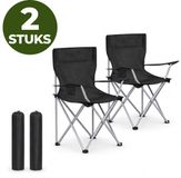 ACAZA Campingstoelen Set van 2 - Zwart