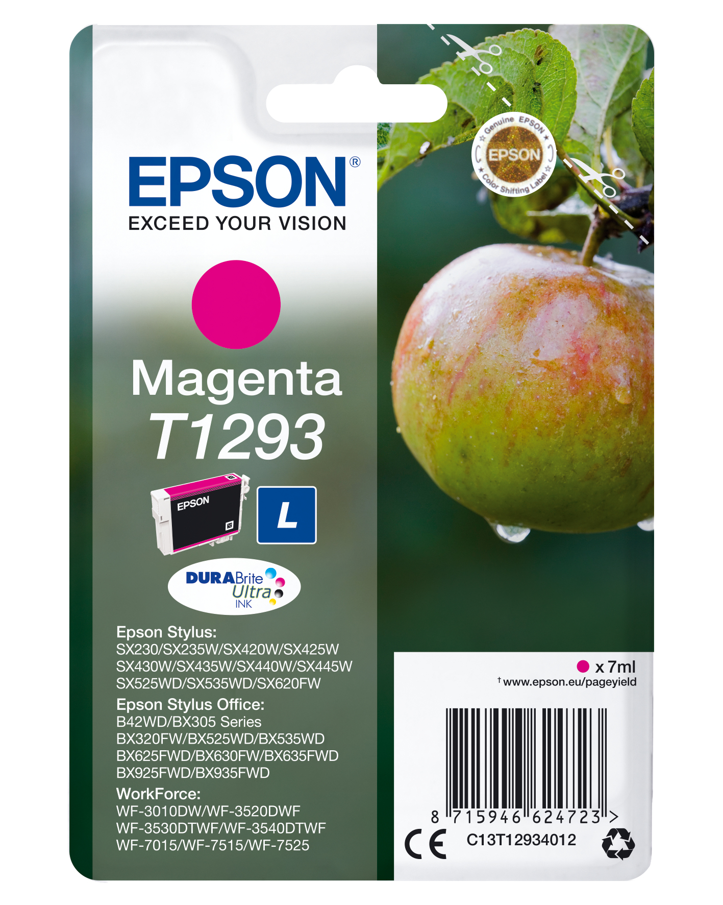 Epson Singlepack Magenta T1293 DURABrite Ultra Ink