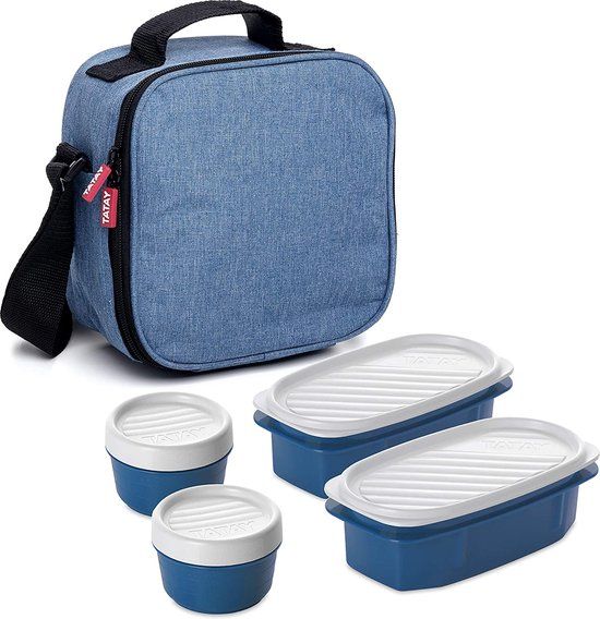 Tatay K&G Geïsoleerde Thermo-Koeltas Lunchtas Lunchbox Draagtas Koel met 4 Containers