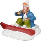 Luville Snowboarding Girl Rood, Wit, Groen, Blauw, Goud