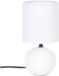 Atmosphera Witte Keramische Ball Tafellamp | E14 Nachtlamp | Stoffen Kap | Ø13 x H25 cm | Bureaulamp