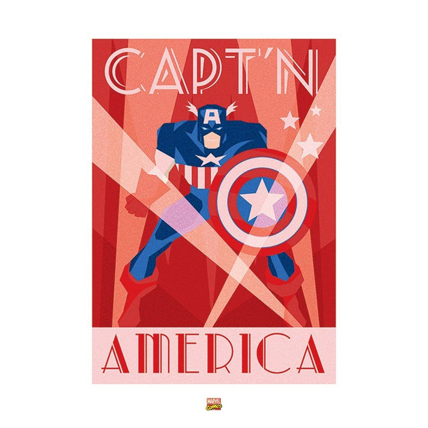 Pyramid marvel deco captain america kunstdruk 60x80cm