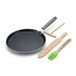 Fackelmann Poêle à crêpes avec 3 ustensiles de cuisine