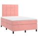 Maison Exclusive - Lit boxspring avec matelas et éclairage LED, rose, 120 x 190 cm, velours