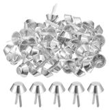 50 pieds en métal pour sacs, rivets, 15 mm, argentés, pour travaux de bricolage en cuir