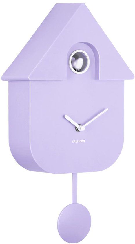 Karlsson Wandklok Modern Cuckoo - Zachtpaars - 8.5x21.5x41cm