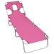 vidaXL Lit pliant avec coussin d'appui tête acier magenta
