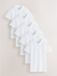 Next - Jongens - Set van 5 slim-fit schooloverhemden met korte mouwen van katoen - Wit