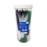 Poly Pool PP7500Q Kabelbinderset, 500 stuks, wit, zwart, groen