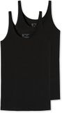 Schiesser Top 2-pack katoen - 95/5 Dames Onderhemd - zwart