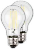 BRILONER - Set van 2 Ultra Efficiënte LED Lampen - E27 Fitting - Filament - A60 - 4W - 840Lm - 2700K Warm Wit Licht - Ø6cm