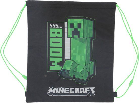 4KidsOnly Minecraft gymtas Zwart Polyester