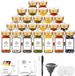 Sans marque Pots à épices - Set de 24 - 120 ml - Distributeur d'épices carré en verre avec couvercle en bambou