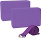 Ibenzoa® Set complète de bloc et de sangle de yoga pour une flexibilité et un soutien accrus en yoga et pilates
