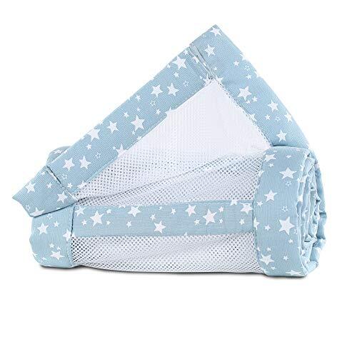 babybay babybay® Nestje Mesh-Piqué Maxi, Boxspring en Comfort azuurblauw sterren wit 168x24 cm