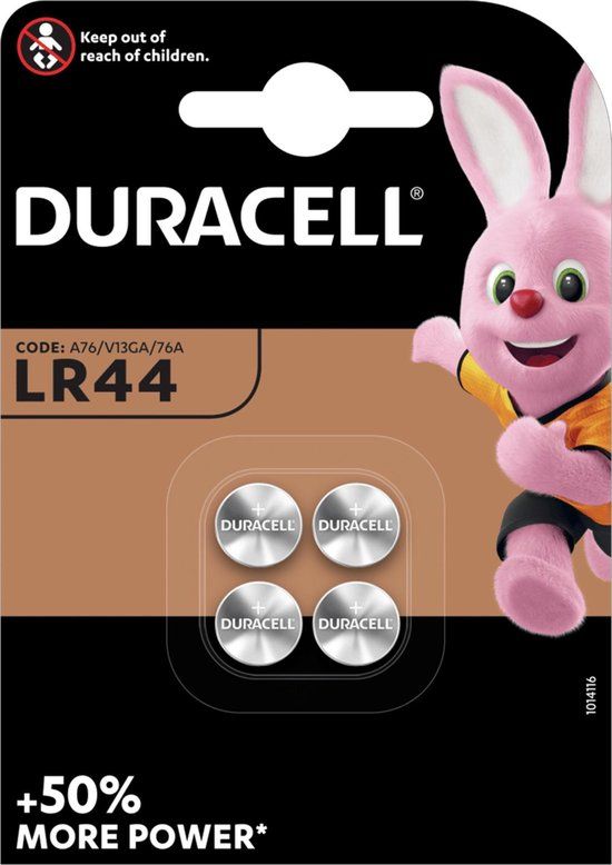 Duracell Specialty LR44 Alkaline-knoopcelbatterij - 4 stuks