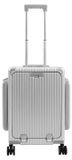 Moderne valise - Valise cabine 50 cm - Coque rigide en PC avec cadre en aluminium - 4 roulettes pivotantes - Serrure intégrée - Poignée rétractable - Argent
