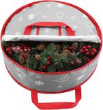 Famanu – Sac de rangement pour couronne de Noël - gris