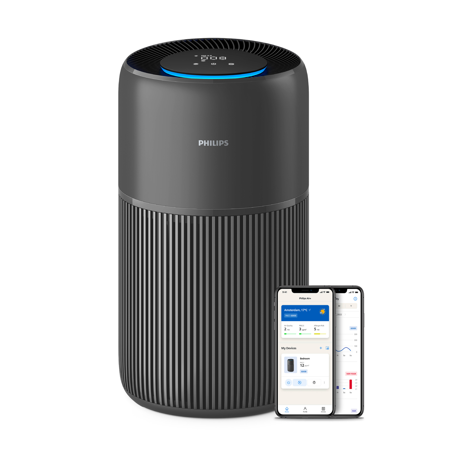 Philips Cobra PureProtect Quiet 2200-serie Air Purifier - Black